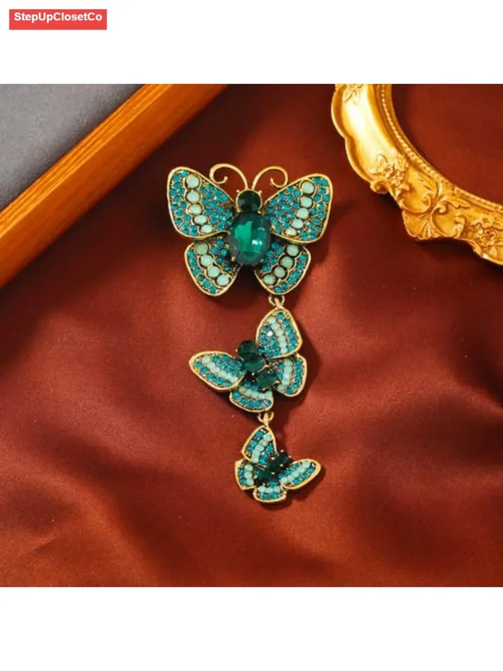 Crystal Butterfly Brooch Pin Rhinestone Lapel Pin Statement Gift for Women
